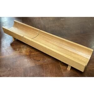 Selandia Teak Wood Bread Slicing Serving Tray Board with Feet - 17.5” - Thailand